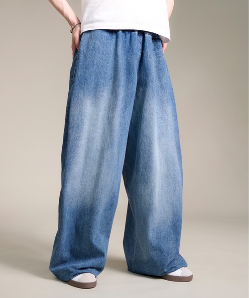 CALIFORNIA OUTFITTERS（カリフォルニア アウトフィッターズ）の「4D54 BARREL LEG JEANS ドローコード デニム カーブパンツ（デニムパンツ・メンズ・ブラック/ブルー・FREE）」の5枚目の写真