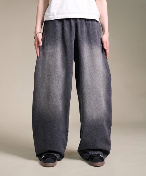 CALIFORNIA OUTFITTERS（カリフォルニア アウトフィッターズ）の「4D54 BARREL LEG JEANS ドローコード デニム カーブパンツ（デニムパンツ・メンズ・ブラック/ブルー・FREE）」の14枚目の写真