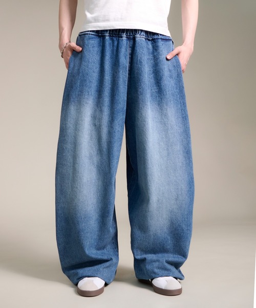 CALIFORNIA OUTFITTERS（カリフォルニア アウトフィッターズ）の「4D54 BARREL LEG JEANS ドローコード デニム カーブパンツ（デニムパンツ・メンズ・ブラック/ブルー・FREE）」の13枚目の写真