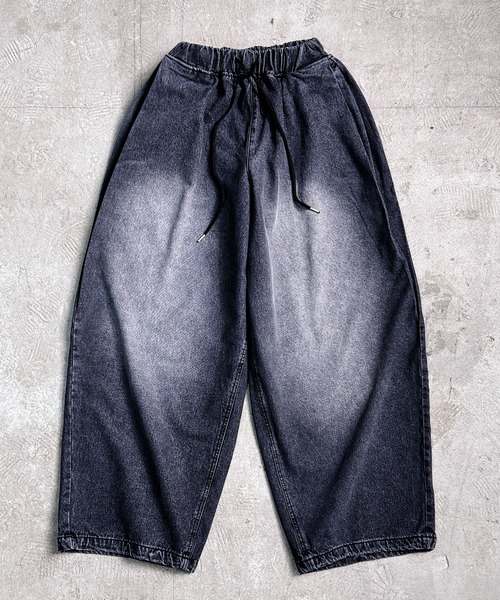 CALIFORNIA OUTFITTERS（カリフォルニア アウトフィッターズ）の「4D54 BARREL LEG JEANS ドローコード デニム カーブパンツ（デニムパンツ・メンズ・ブラック/ブルー・FREE）」の15枚目の写真