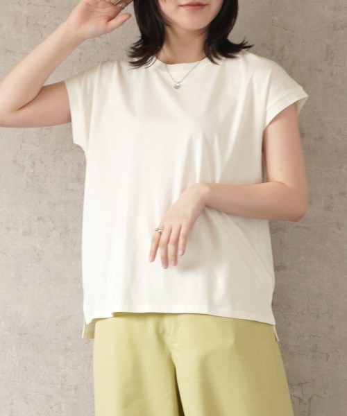 SELECT LEVERY(セレクトリベリー)の「フレンチスリーブTシャツ(Tシャツ/カットソー・レディース・ブラック/パープル/オフホワイト/ベージュ・MEDIUM)」の2枚目の写真