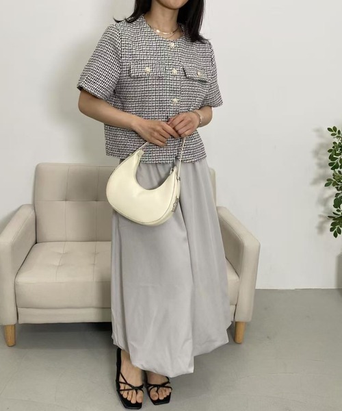 mebole（メボレ）の「バルーンロングスカート（スカート・レディース・グレー/ホワイト/ブラック・FREE）」の19枚目の写真