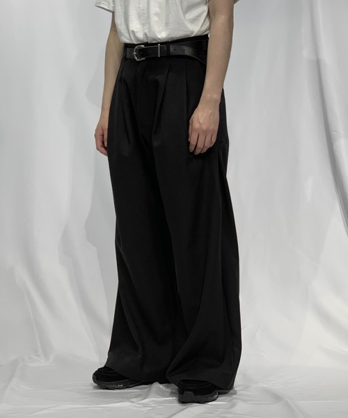 Toironier（トワロニエ）の「Toironier/トワロニエ/STA-P 2Tuck Side Tuck Pants（スラックス・メンズ・ブラック・1/2）」の9枚目の写真