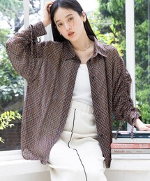 RAGEBLUE | 袖シャーリングBIGチェックシアーシャツ(シャツ/ブラウス)