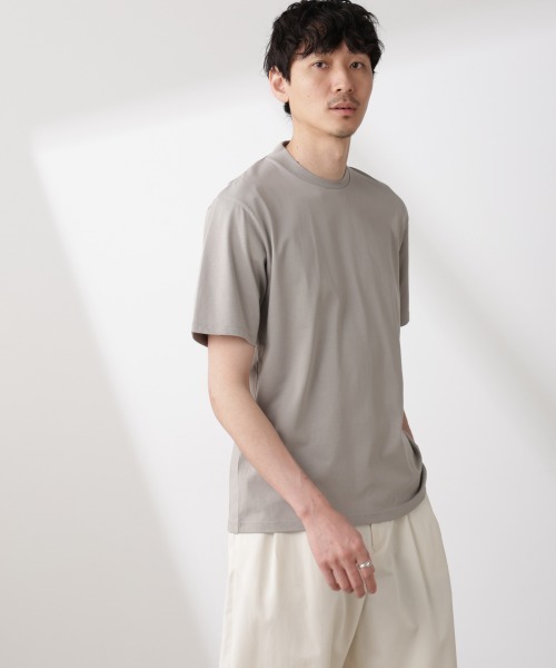 NANO universe（ナノユニバース）の「ジャケT(R) クルーネック 半袖（Tシャツ/カットソー・メンズ・グレー/ブラック/ホワイト/ネイビー・L/M/S/XL）」の4枚目の写真