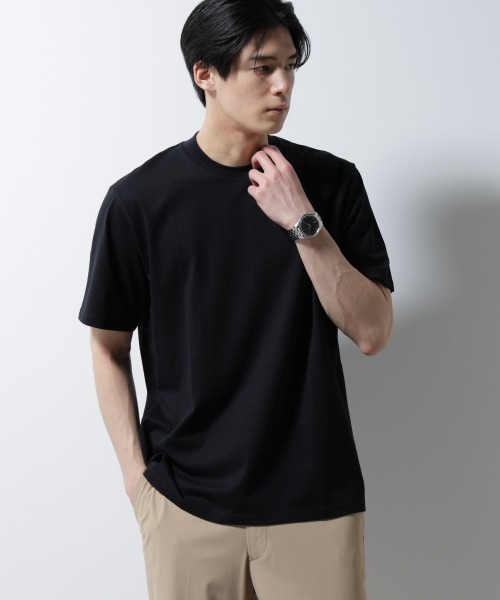 NANO universe（ナノユニバース）の「ジャケT(R) クルーネック 半袖（Tシャツ/カットソー・メンズ・グレー/ブラック/ホワイト/ネイビー・L/M/S/XL）」の3枚目の写真