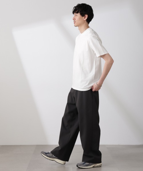 NANO universe（ナノユニバース）の「ジャケT(R) クルーネック 半袖（Tシャツ/カットソー・メンズ・グレー/ブラック/ホワイト/ネイビー・L/M/S/XL）」の12枚目の写真