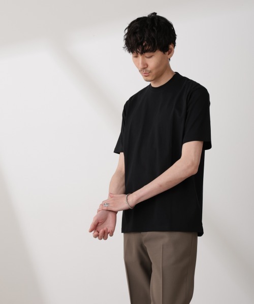 NANO universe（ナノユニバース）の「ジャケT(R) クルーネック 半袖（Tシャツ/カットソー・メンズ・グレー/ブラック/ホワイト/ネイビー・L/M/S/XL）」の22枚目の写真