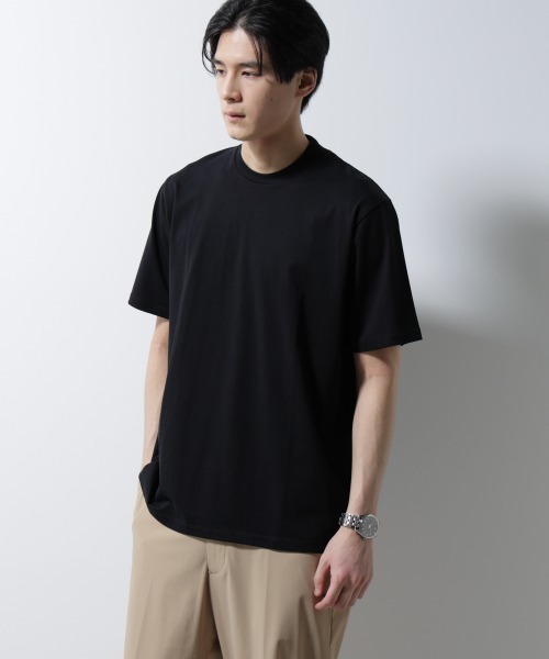 NANO universe（ナノユニバース）の「ジャケT(R) クルーネック 半袖（Tシャツ/カットソー・メンズ・グレー/ブラック/ホワイト/ネイビー・L/M/S/XL）」の15枚目の写真