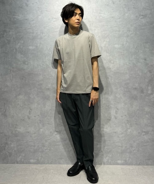 NANO universe（ナノユニバース）の「ジャケT(R) クルーネック 半袖（Tシャツ/カットソー・メンズ・グレー/ブラック/ホワイト/ネイビー・L/M/S/XL）」の9枚目の写真