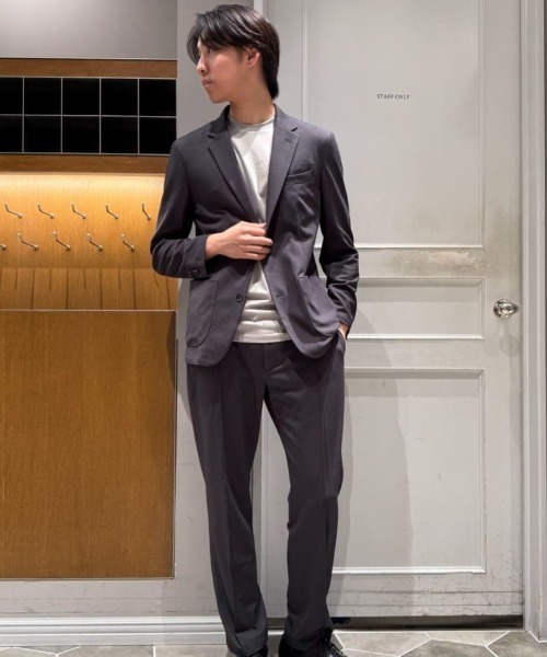 NANO universe（ナノユニバース）の「ジャケT(R) クルーネック 半袖（Tシャツ/カットソー・メンズ・グレー/ブラック/ホワイト/ネイビー・L/M/S/XL）」の5枚目の写真