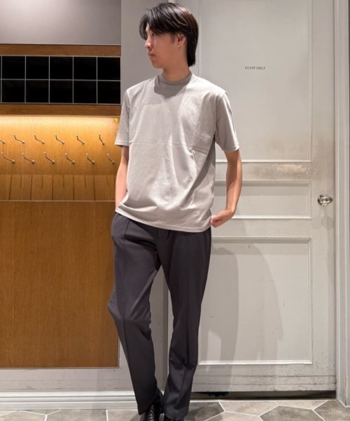 NANO universe（ナノユニバース）の「ジャケT(R) クルーネック 半袖（Tシャツ/カットソー・メンズ・グレー/ブラック/ホワイト/ネイビー・L/M/S/XL）」の7枚目の写真