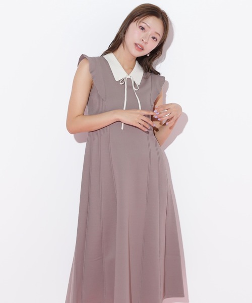 JILL by JILL STUART（ジルバイジルスチュアート）の「◇コルセットリブ襟付きニットワンピース（ワンピース・レディース・ホワイト/モカ/ブラック・FREE）」の3枚目の写真