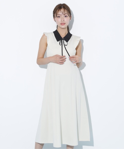 JILL by JILL STUART（ジルバイジルスチュアート）の「◇コルセットリブ襟付きニットワンピース（ワンピース・レディース・ホワイト/モカ/ブラック・FREE）」の21枚目の写真