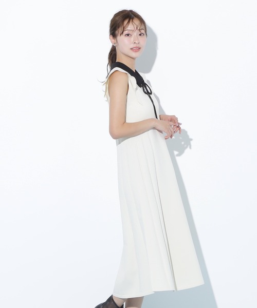 JILL by JILL STUART（ジルバイジルスチュアート）の「◇コルセットリブ襟付きニットワンピース（ワンピース・レディース・ホワイト/モカ/ブラック・FREE）」の20枚目の写真