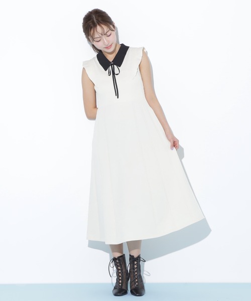 JILL by JILL STUART（ジルバイジルスチュアート）の「◇コルセットリブ襟付きニットワンピース（ワンピース・レディース・ホワイト/モカ/ブラック・FREE）」の22枚目の写真
