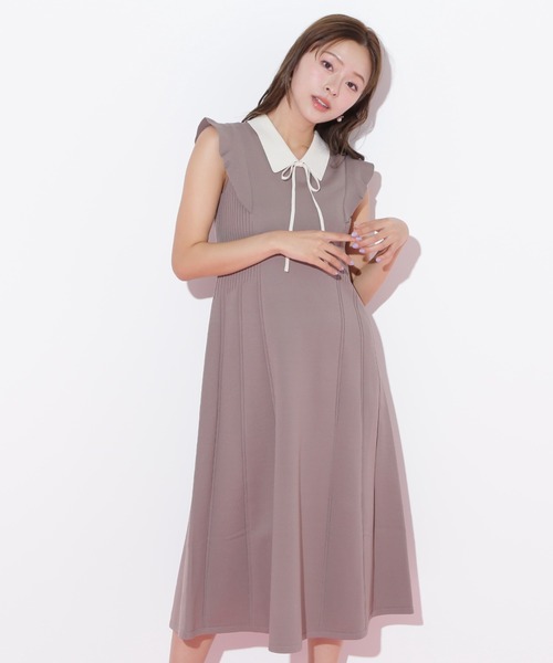 JILL by JILL STUART（ジルバイジルスチュアート）の「◇コルセットリブ襟付きニットワンピース（ワンピース・レディース・ホワイト/モカ/ブラック・FREE）」の15枚目の写真