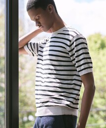 【LEON掲載】リネンボーダーニットTシャツ