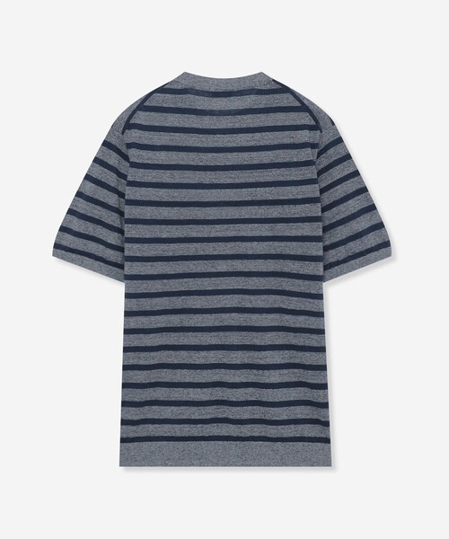 MACKINTOSH LONDON（マッキントッシュ ロンドン）の「【LEON掲載】リネンボーダーニットTシャツ（Tシャツ/カットソー・メンズ・ライトグレー/ブルー系その他7・L/M）」の7枚目の写真