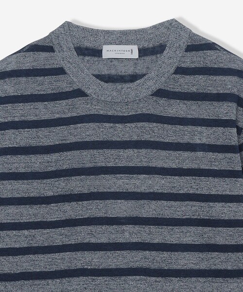 MACKINTOSH LONDON（マッキントッシュ ロンドン）の「【LEON掲載】リネンボーダーニットTシャツ（Tシャツ/カットソー・メンズ・ライトグレー/ブルー系その他7・L/M）」の8枚目の写真