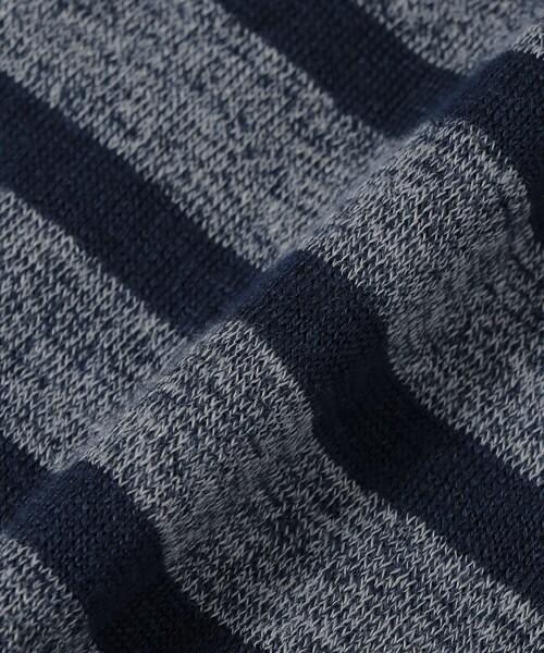 MACKINTOSH LONDON（マッキントッシュ ロンドン）の「【LEON掲載】リネンボーダーニットTシャツ（Tシャツ/カットソー・メンズ・ライトグレー/ブルー系その他7・L/M）」の3枚目の写真