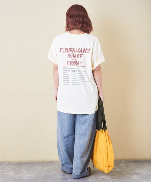 セール】26/-OE天竺ピグメント染めロゴプリントビッグTシャツ（T