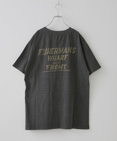 セール】26/-OE天竺ピグメント染めロゴプリントビッグTシャツ（T