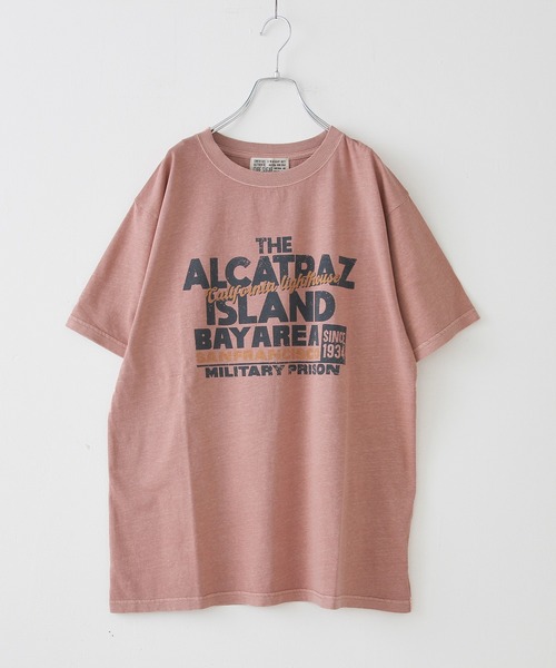 セール】26/-OE天竺ピグメント染めロゴプリントビッグTシャツ（T