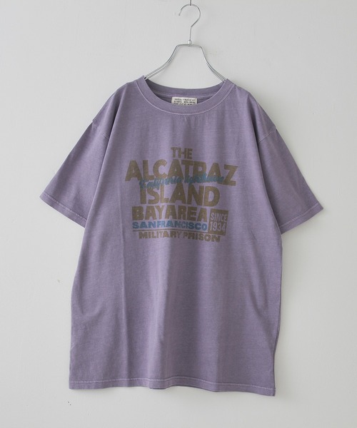 セール】26/-OE天竺ピグメント染めロゴプリントビッグTシャツ（T