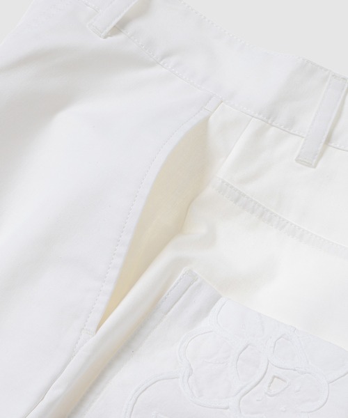 MARINE SERRE(マリーン・セル)の「REGENERATED HOUSEHOLD LINEN WIDE LEG PANTS(その他パンツ・レディース・ホワイト系その他・XS/XXS)」の4枚目の写真