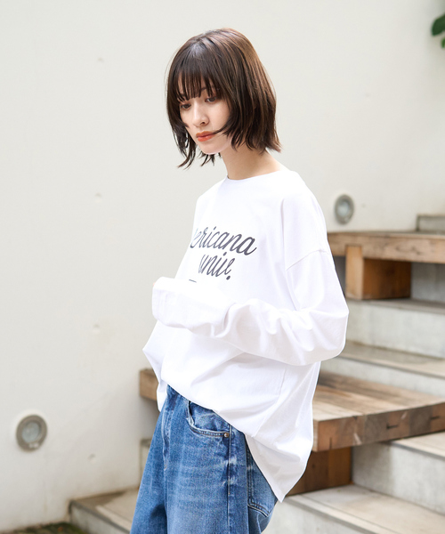 AMERICANA×MICA＆DEAL/ アメリカーナ×マイカ】long tee ロゴロング