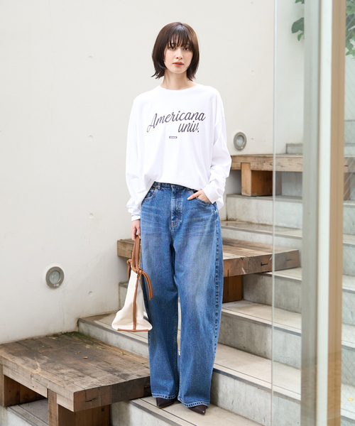 AMERICANA×MICA＆DEAL/ アメリカーナ×マイカ】long tee ロゴロング