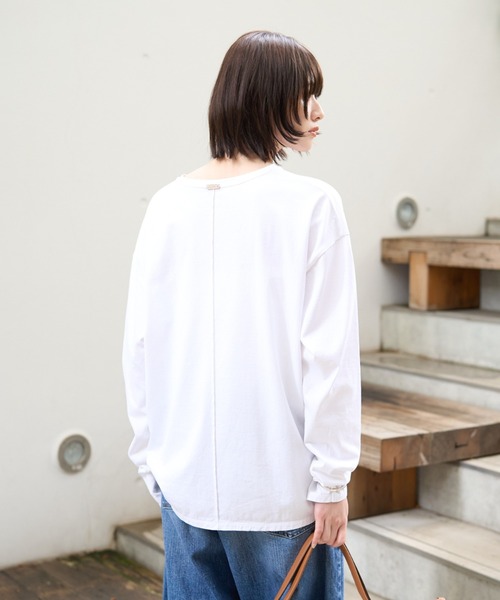 MICA&DEAL(マイカ&ディール)の「【AMERICANA×MICA&DEAL/ アメリカーナ×マイカ】long tee ロゴロングスリーブTシャツ(Tシャツ/カットソー・レディース・ネイビー/ブラウン/ホワイト/グレー・フリー)」の10枚目の写真