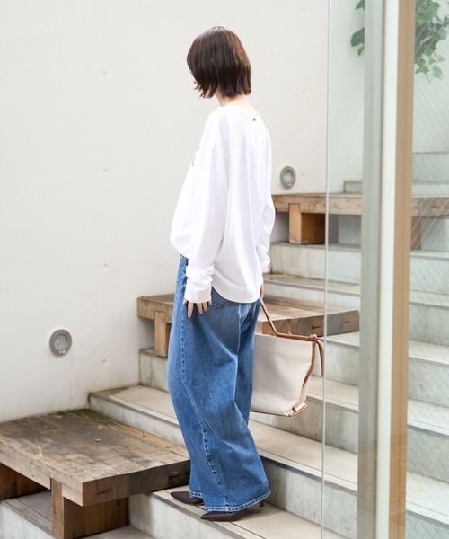 MICA&DEAL(マイカ&ディール)の「【AMERICANA×MICA&DEAL/ アメリカーナ×マイカ】long tee ロゴロングスリーブTシャツ(Tシャツ/カットソー・レディース・ネイビー/ブラウン/ホワイト/グレー・フリー)」の19枚目の写真