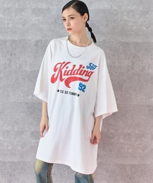 レトロ POP ロゴ プリント ビッグ Tシャツ