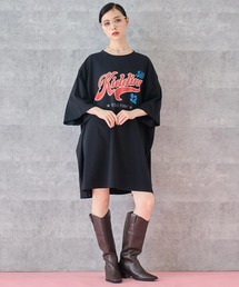 レトロ POP ロゴ プリント ビッグ Tシャツ