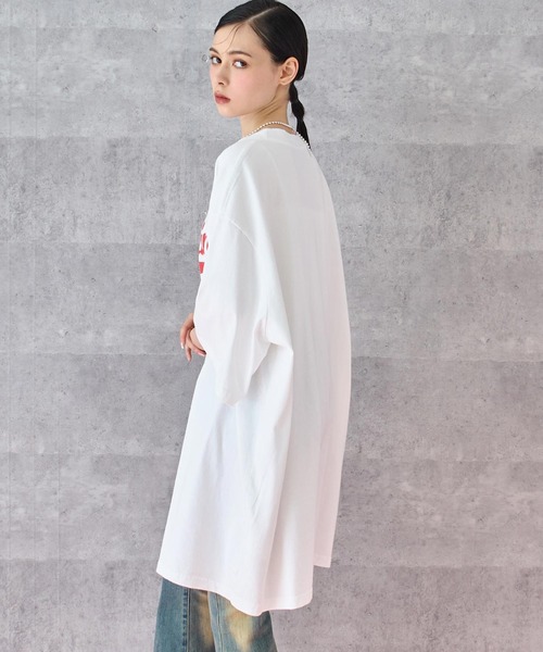 ANAP（アナップ）の「レトロ POP ロゴ プリント ビッグ Tシャツ（Tシャツ/カットソー・レディース・グレー/ホワイト/ブラック・FREE）」の14枚目の写真
