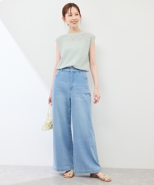 ROPE' PICNIC(ロペピクニック)の「レーシーフレンチサマーニット(ニット/セーター・レディース・グリーン系その他/オフホワイト/ブラウン/ネイビー・38)」の19枚目の写真