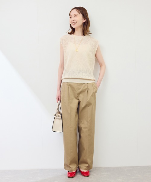 ROPE' PICNIC(ロペピクニック)の「レーシーフレンチサマーニット(ニット/セーター・レディース・グリーン系その他/オフホワイト/ブラウン/ネイビー・38)」の5枚目の写真