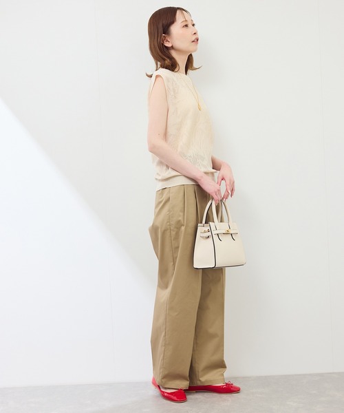 ROPE' PICNIC(ロペピクニック)の「レーシーフレンチサマーニット(ニット/セーター・レディース・グリーン系その他/オフホワイト/ブラウン/ネイビー・38)」の6枚目の写真