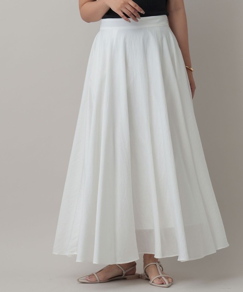 A part by（アパートバイ）の「シアーサーキュラーフレアスカート（スカート・レディース・カーキ/ピンク系その他/オフホワイト・SMALL/MEDIUM）」の9枚目の写真