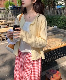 Chiina / クルーネックカラーカーディガン