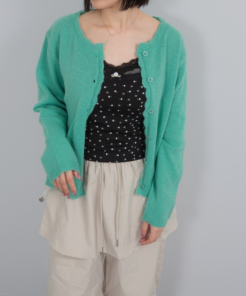 Chiina(チーナ)の「Chiina / クルーネックカラーカーディガン(カーディガン/ボレロ・レディース・ホワイト/イエロー/ブルー/グリーン・FREE)」の21枚目の写真