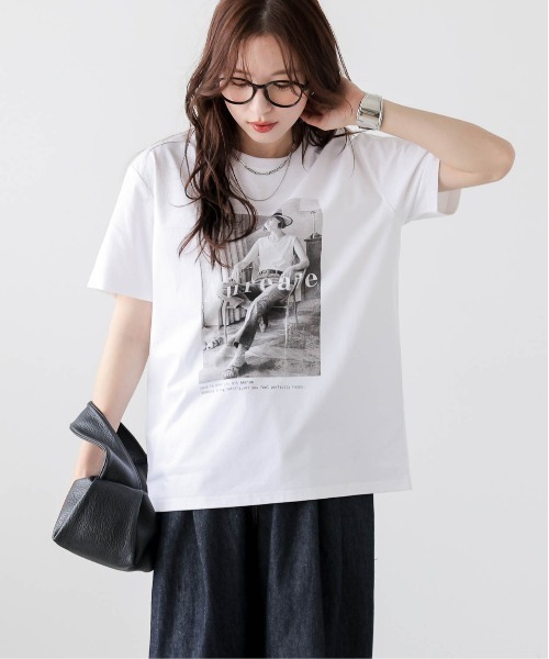 Lajour(ラジュール)の「【日本製】機能性・デザイン性も備えたTシャツ/接触冷感/UVカット(Tシャツ/カットソー・レディース・ホワイト/オートミール/ブラック・フリー)」の7枚目の写真