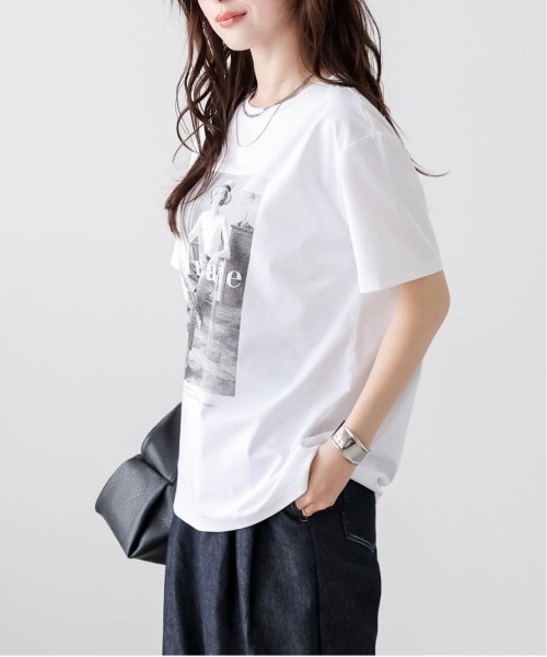 Lajour(ラジュール)の「【日本製】機能性・デザイン性も備えたTシャツ/接触冷感/UVカット(Tシャツ/カットソー・レディース・ホワイト/オートミール/ブラック・フリー)」の8枚目の写真