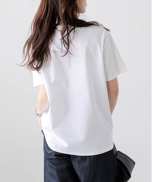 Lajour(ラジュール)の「【日本製】機能性・デザイン性も備えたTシャツ/接触冷感/UVカット(Tシャツ/カットソー・レディース・ホワイト/オートミール/ブラック・フリー)」の10枚目の写真