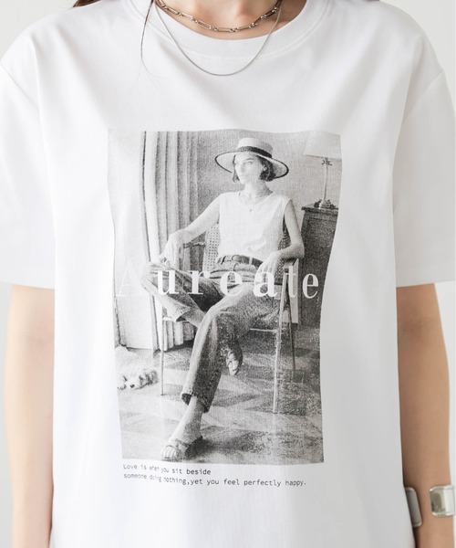 Lajour(ラジュール)の「【日本製】機能性・デザイン性も備えたTシャツ/接触冷感/UVカット(Tシャツ/カットソー・レディース・ホワイト/オートミール/ブラック・フリー)」の12枚目の写真