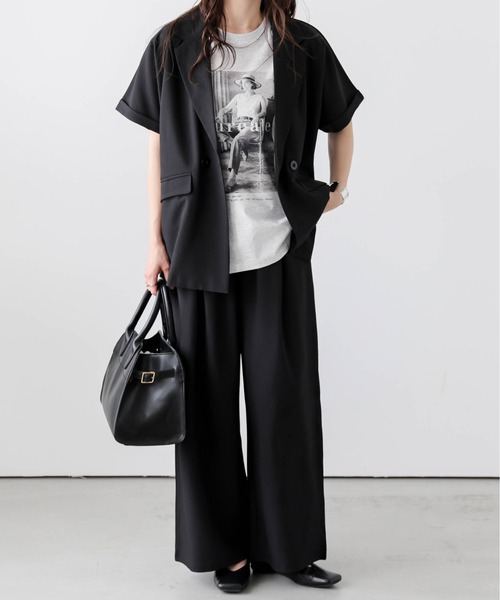 Lajour(ラジュール)の「【日本製】機能性・デザイン性も備えたTシャツ/接触冷感/UVカット(Tシャツ/カットソー・レディース・ホワイト/オートミール/ブラック・フリー)」の21枚目の写真