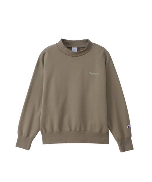 Champion(チャンピオン)の「【Champion/チャンピオン】レディース ベーシック モックネックスウェットシャツ(スウェット・レディース・ベージュ系2/オートミール/グレー/ブラック・LARGE/MEDIUM)」の4枚目の写真