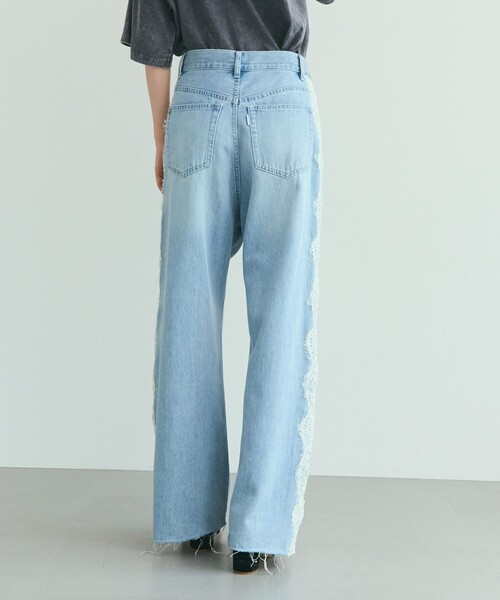 GRACE CLASS（グレースクラス）の「サイドレースデニムパンツ（デニムパンツ・レディース・サックスブルー/ブラック・36/38）」の5枚目の写真